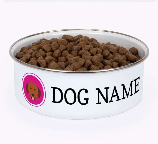 Name and Icon: Personalized {breedFullName} Enamel Dog Bowl